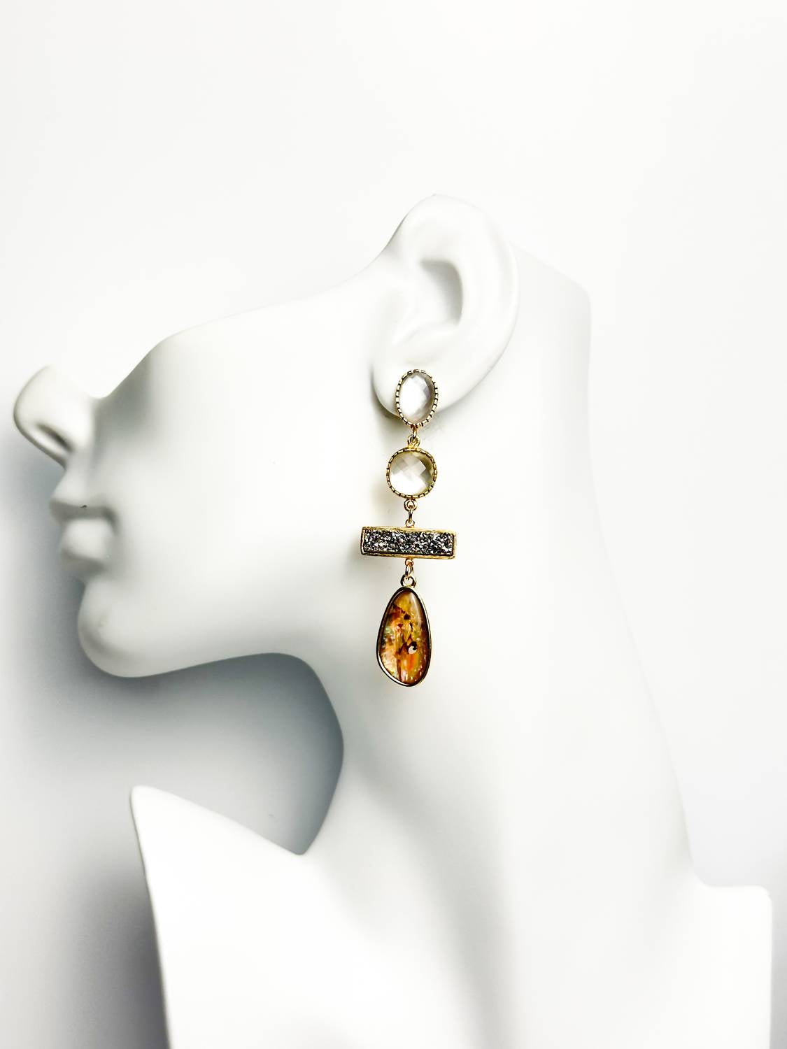 Marcia Moran - dangle stone earring