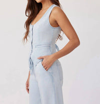 Bella Dahl Scoop Neck Vest in oasis spray wash - women's tank top - alternate view