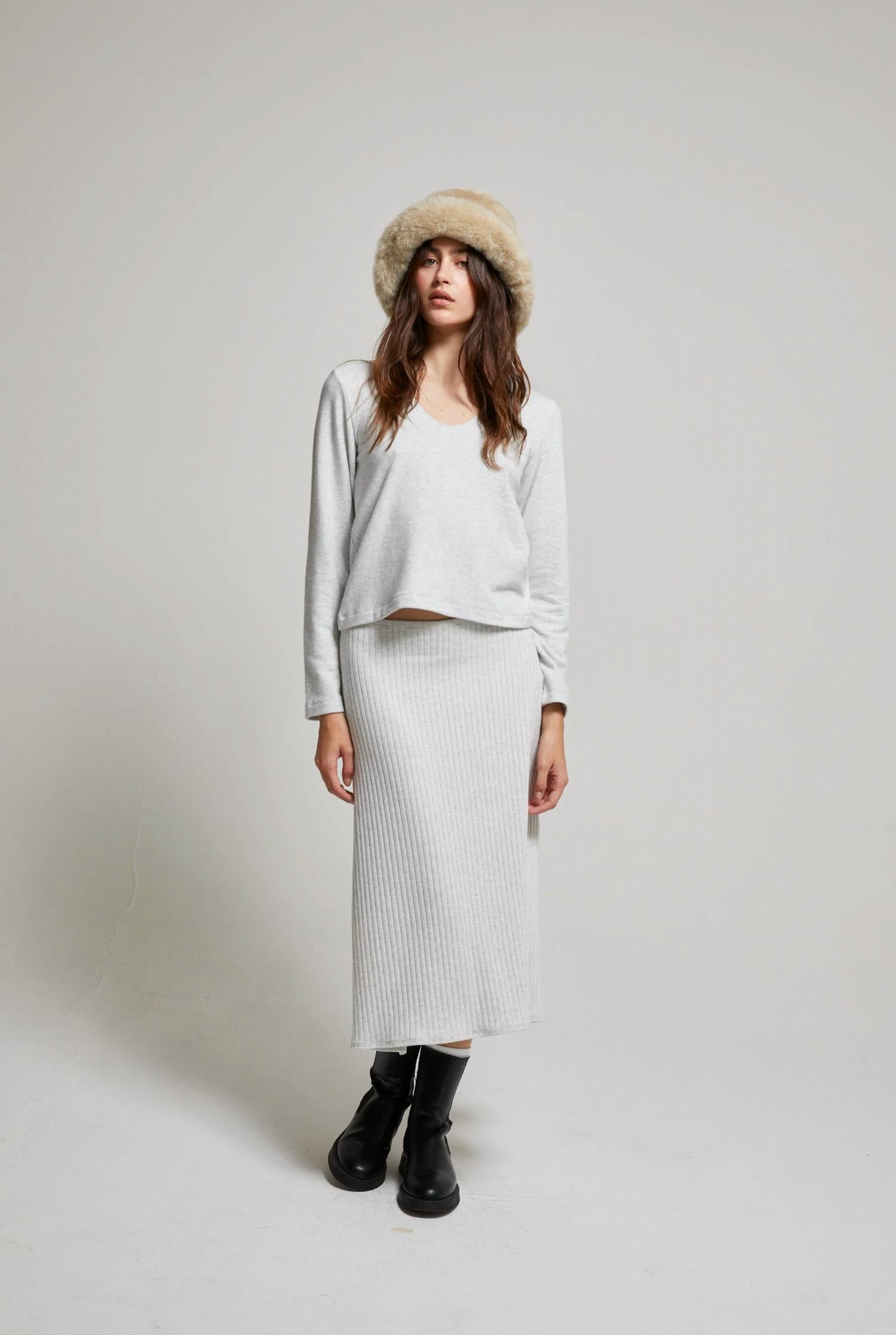 Asher - Nora Deep U-neck Long Sleeve Top