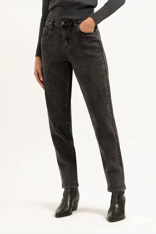 Florez - Straight Leg Studded Jeans