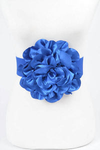 3Am By H&D Accessories - Women's Satin Big Flower Elastic Belt
