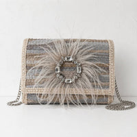 Elektra'S Workshop - Women's Ostrich Feather Shoulder Bag