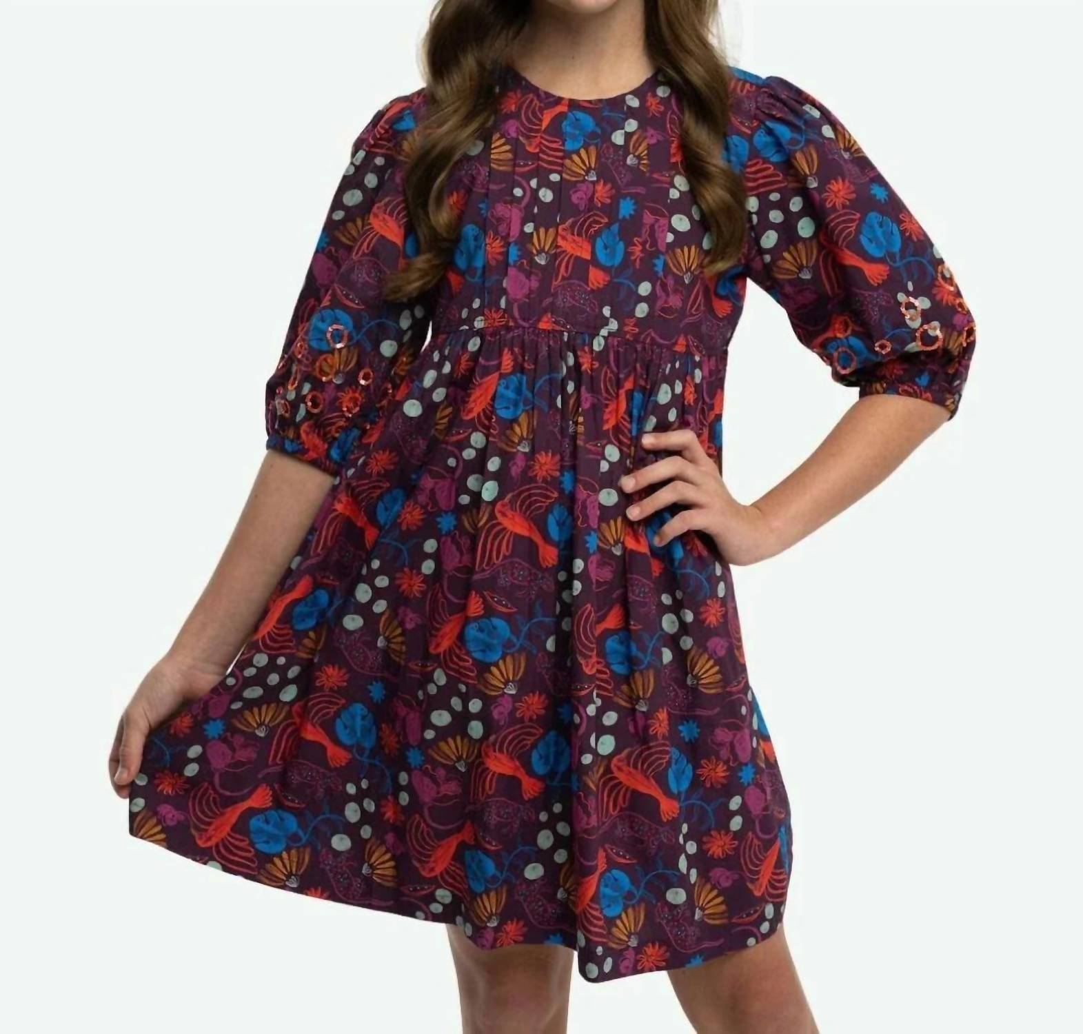 Briton Court - Girls Eva Puff Sleeves Dress