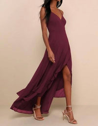 Lulus - In Love Forever Lace-up High-low Maxi Dress