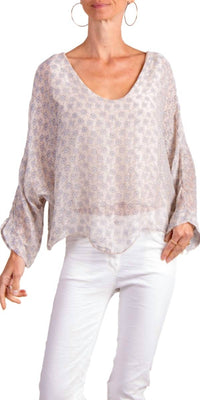 Gigi Moda - Daisy Print Isabetta Scoop Neck Top