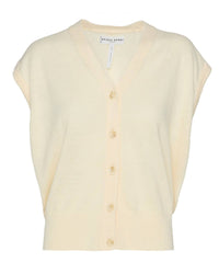 APIECE APART Fine Weight Cropped Vest in cream 3 - women's jacket - view 4