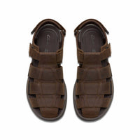 Clarks Men's Saltway Cove Sandal in dark brown leather - men's sandal - alternate view