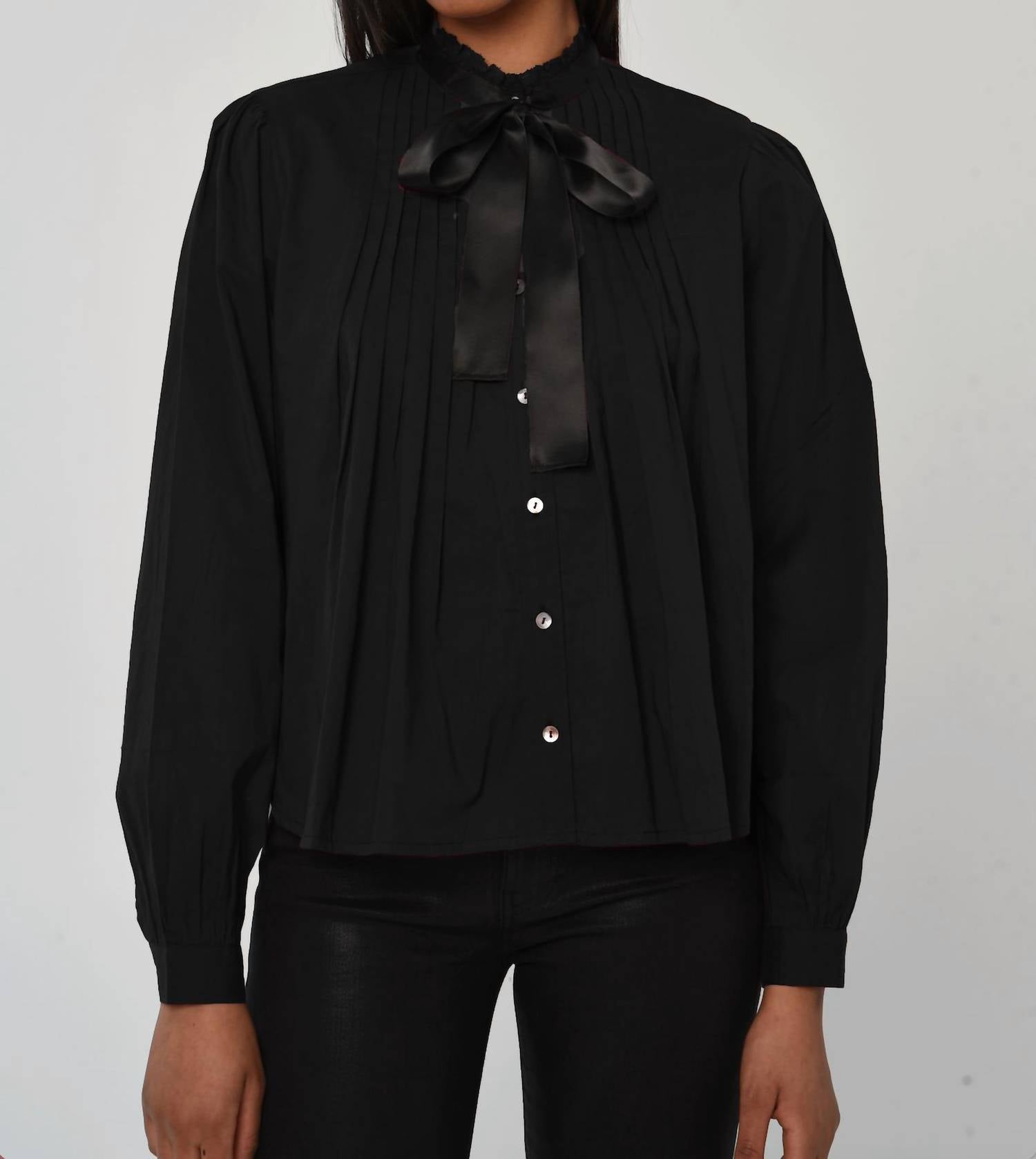 LOVE THE LABEL Nyla Long Sleeve Top in black - women's long sleeve top