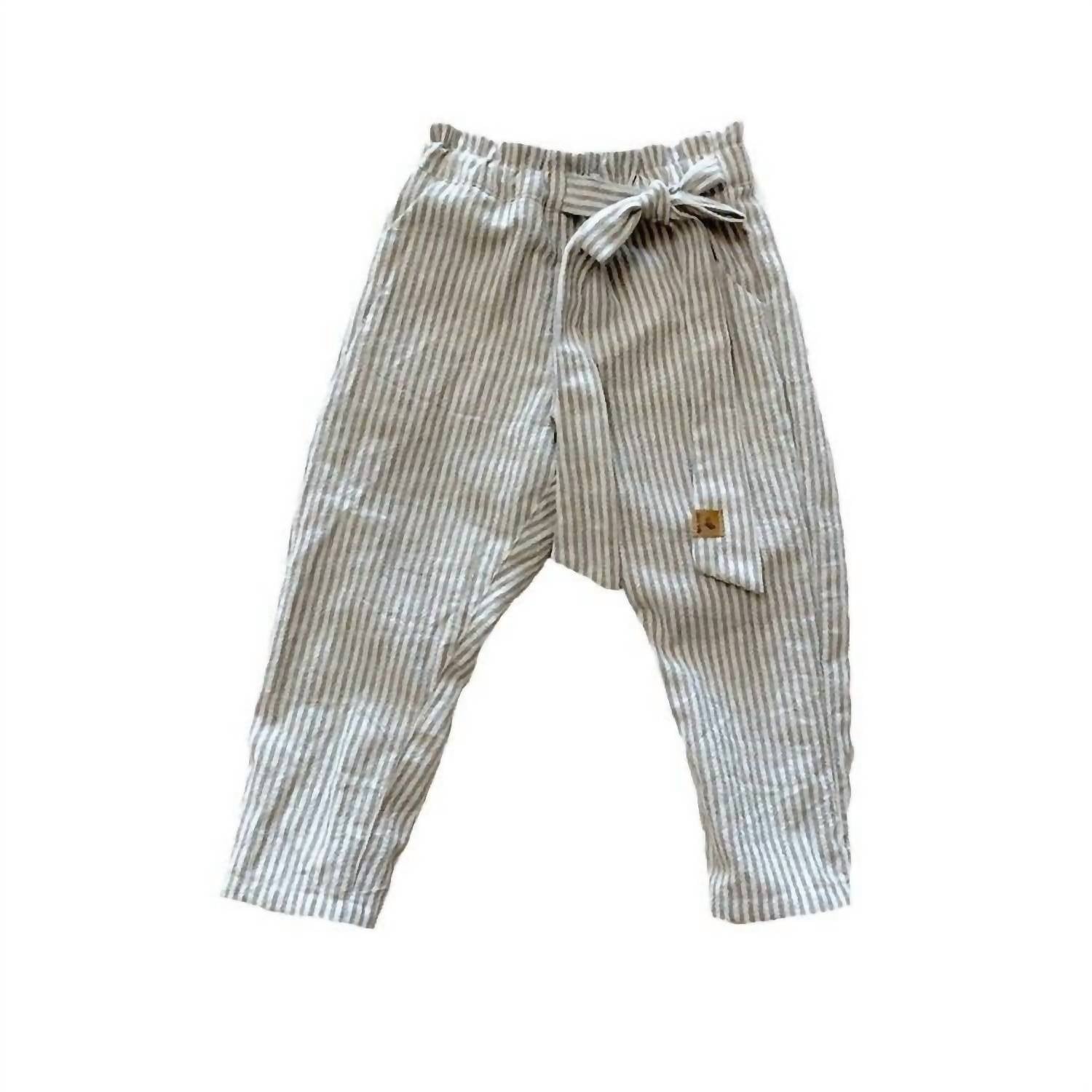 Tate & Adele - Kids Paper Bag Waist Pant With Tie