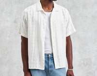 Wax London - Didcot Open Weave Grid Short-sleeve Shirt