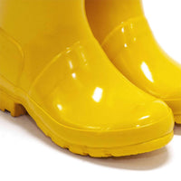 HUNTER Girls Gloss Rain Boot in yellow - kids' shoe - view 6
