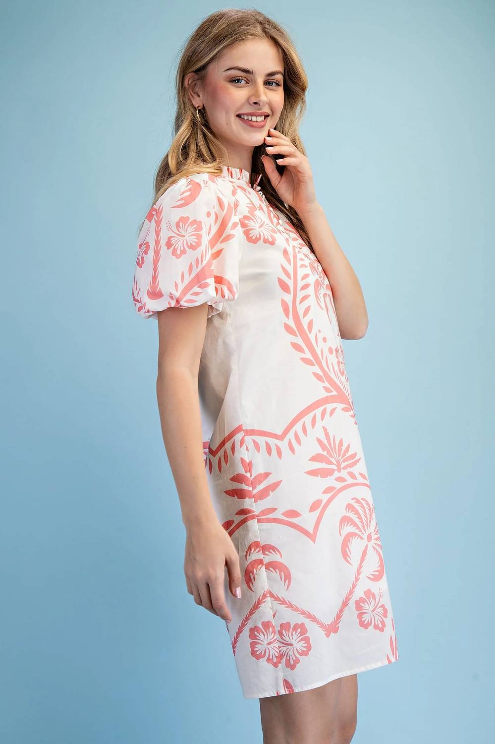 Gigio - Elena Palm Hibiscus Dress