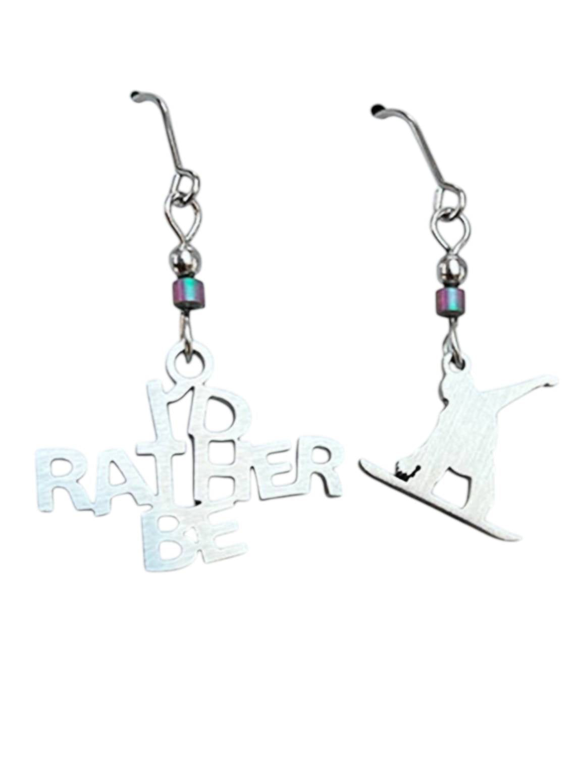 Close 2 Ur Heart - Women's I'd Rather Be Snowboarding Earrings