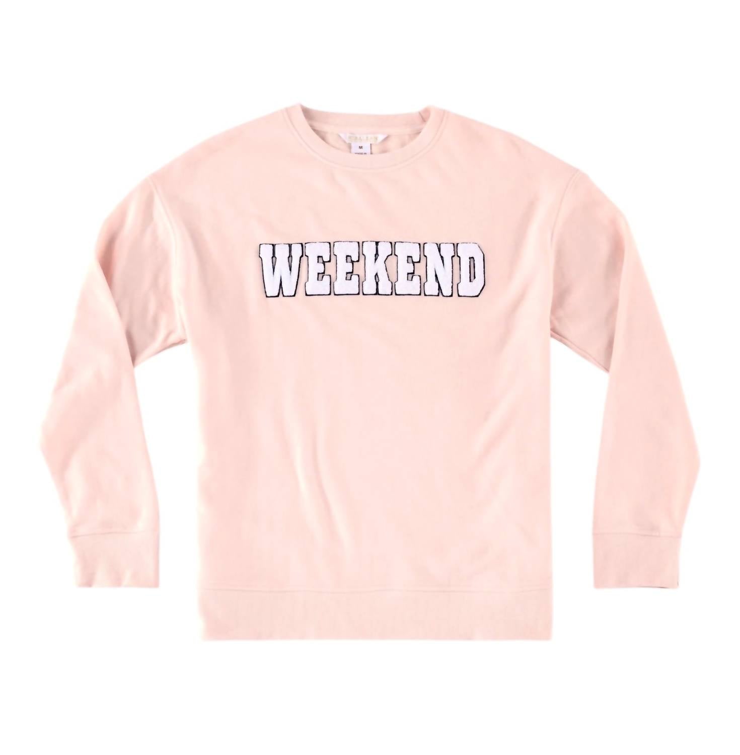 Shiraleah Weekend Crewneck Sweatshirt in blush - women's top - alternate view