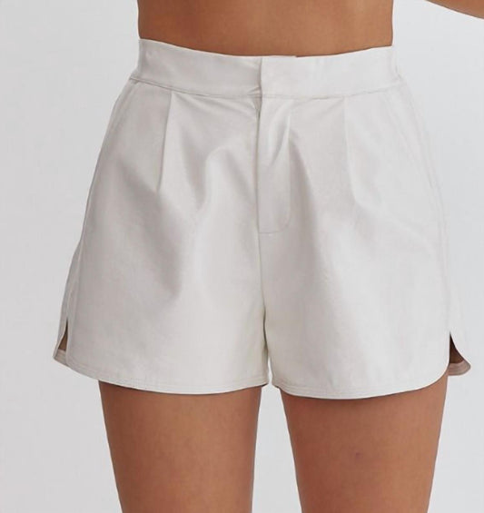 Entro - High Waisted Leather Shorts