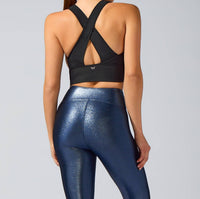 HEROINE SPORT Cross Back Top in black - women's tank top - alternate view