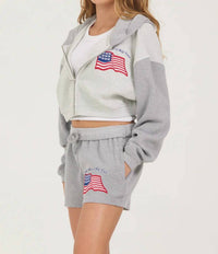 Vintage Havana - Thermal Zip Hoodie Short Set
