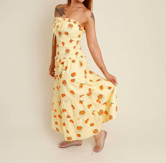 Bailey Rose - Pesca Strapless Tiered Midi Dress