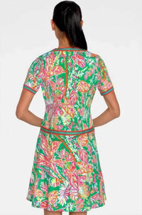 GRETCHEN SCOTT Mademoiselle Mini Dress in kelly green - women's dress - detail view