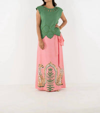 Emily McCarthy Hatti Tank in green - women's blouse - detail view