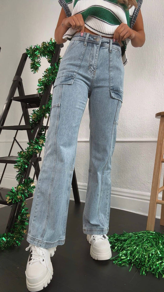 Everyday Chic Boutique - Madison Cargo Jeans