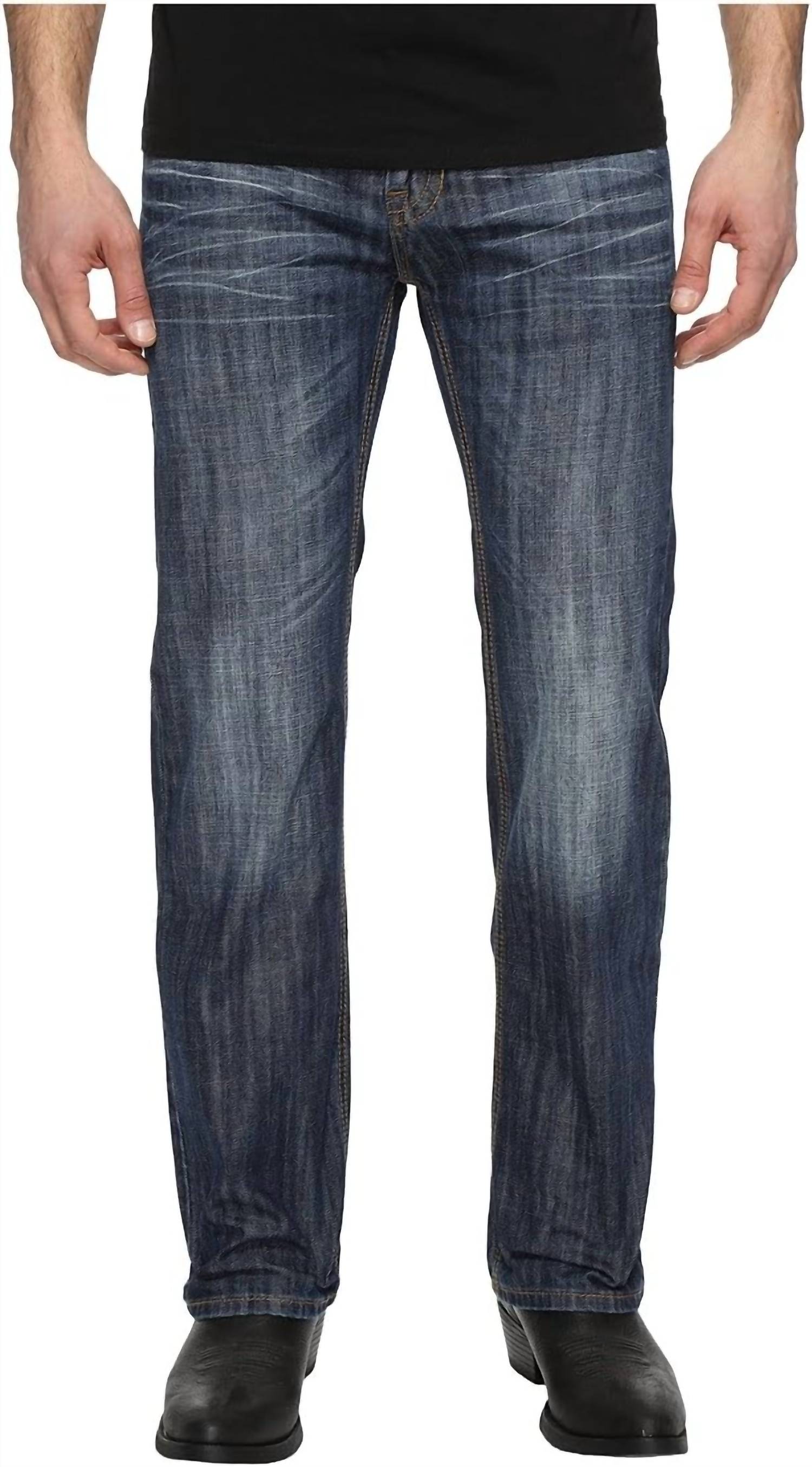 Rock & Roll Denim Men's Pistol Straight Toned V Jeans in dark wash - men's jeans