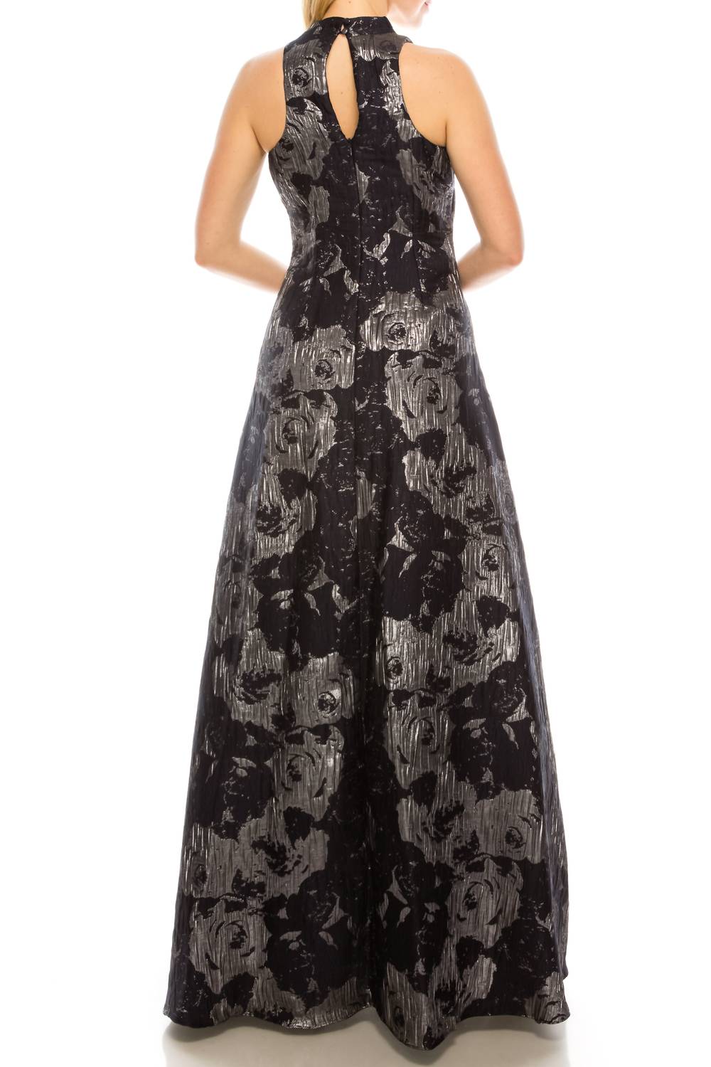 Aidan Mattox - Halter-style Metallic A-line Dress