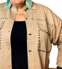 Fantastic Fawn - Kourtney Studded Button Up Top