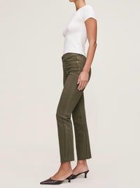 DL1961 - Women's Mara Straight Ankle Jean in olive - women's jeans - detail view