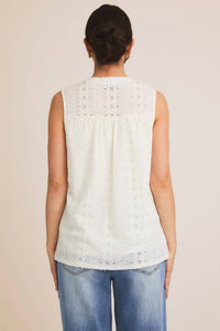 Gilli - Jolene Eyelet V Neck Sleeveless Top