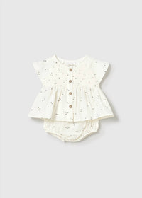 Mayoral Girls Mini Heart Gauze Short Set in ceramics - item - detail view