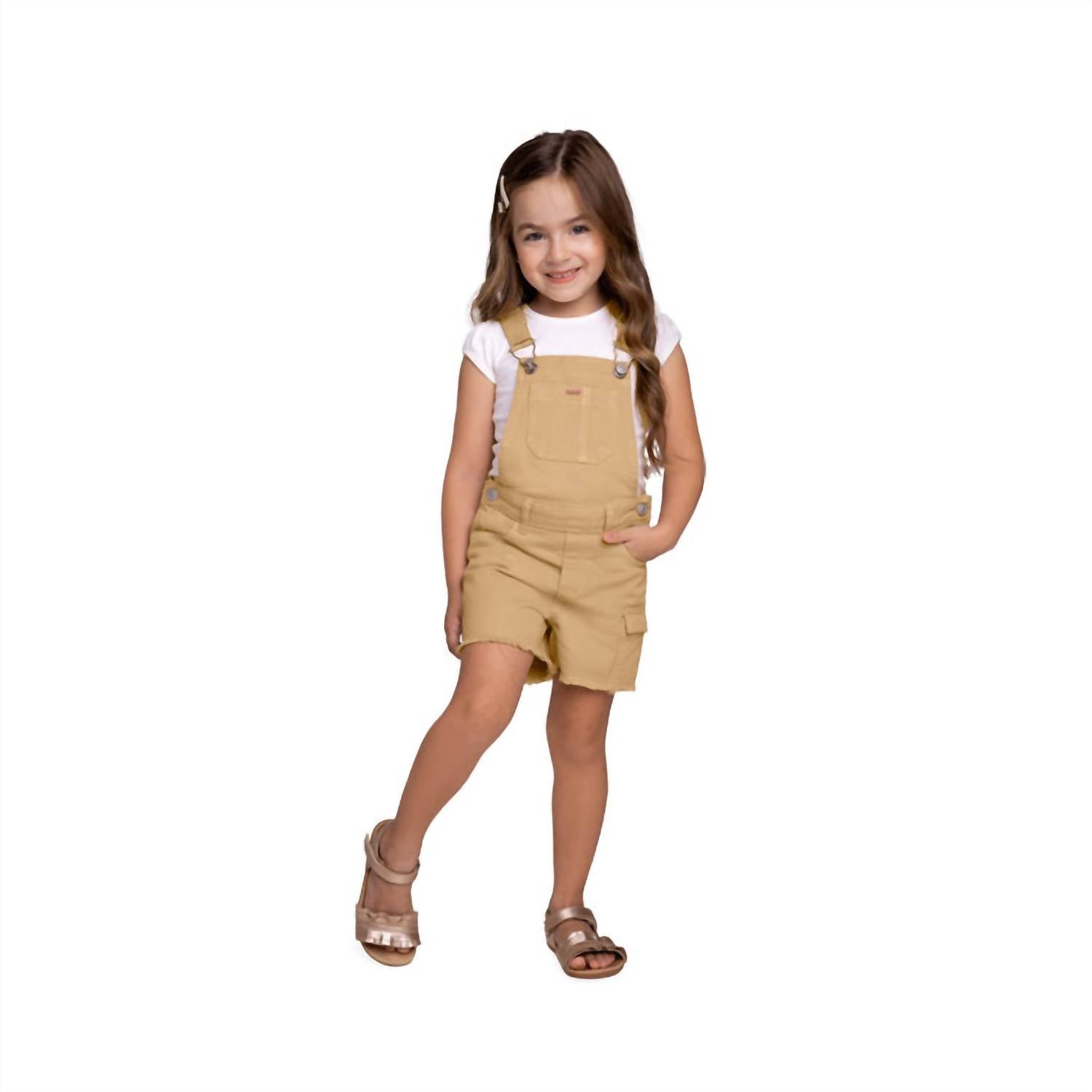 Milon - Girl's Frayed Detailing Overalls