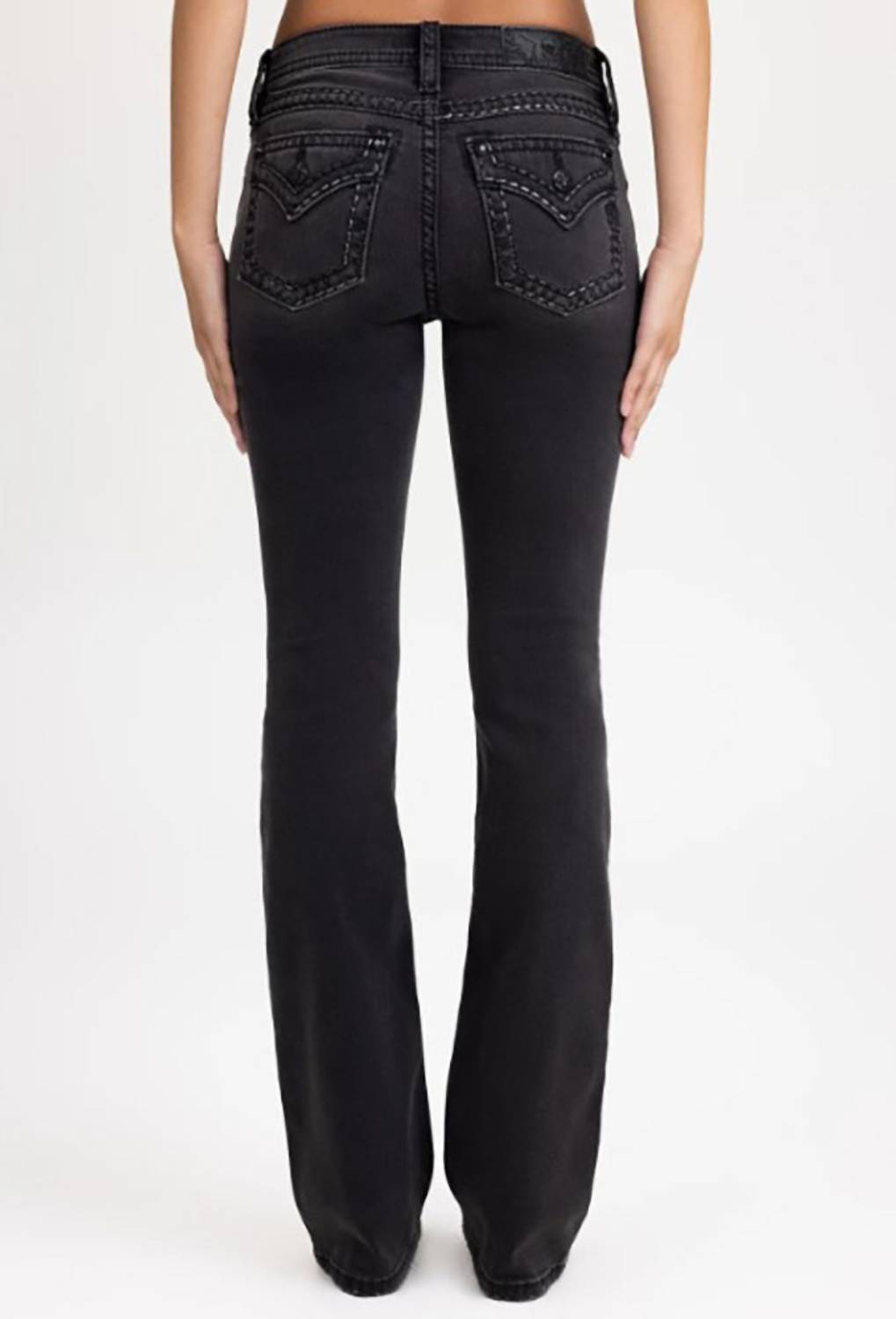 Miss Me - Women's Rice Stitch Mid-rise Boot Cut Jeans