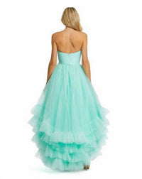 MAC DUGGAL Brenn Strapless Formal Prom Dress in aqua - women's dress - detail view