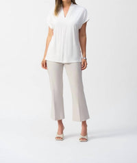 Joseph Ribkoff - Geometric Jacquard Flared Pull On Pant