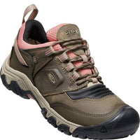 Keen Women's Ridge Flex Waterproof Boot in timberwolf brick dust - women's shoe - detail view