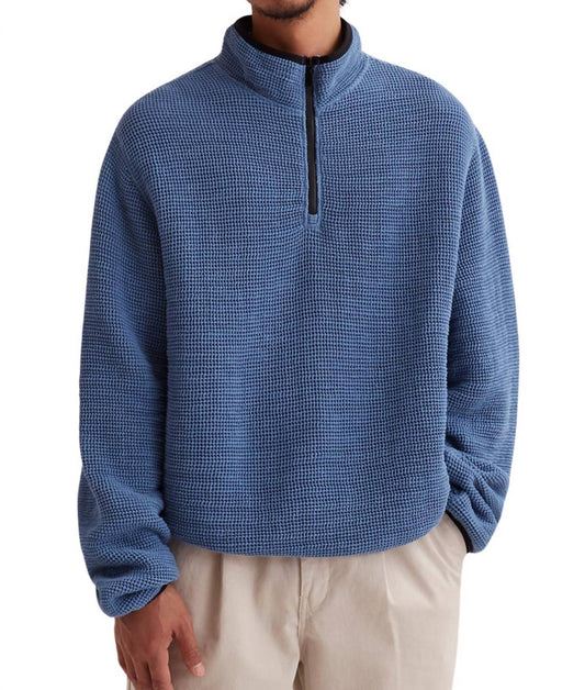 Saturdays Nyc - Waffle Gauze Quarter Zip Sweater