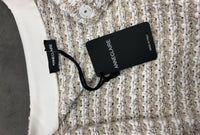 Anneclaire - TAN/WHITE TWEED COTTON CARDIGAN