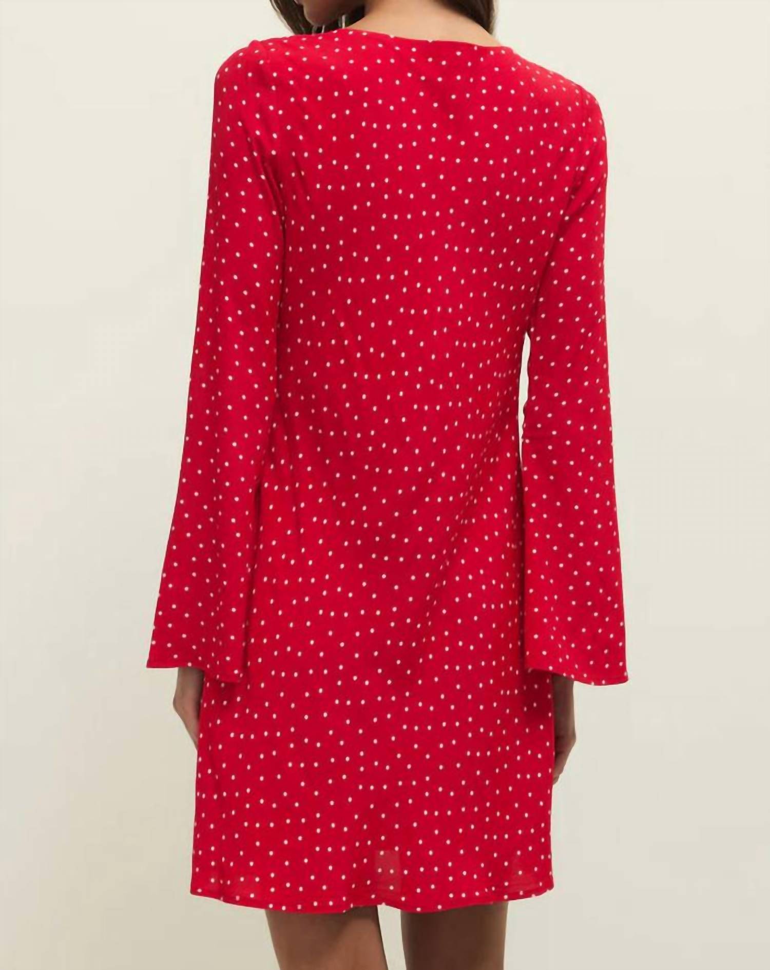 Z Supply Campbell Dot Crepe Dress in red - women's dress - detail view