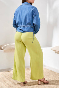 Tribal - Flare Pants With Smocking Waistband