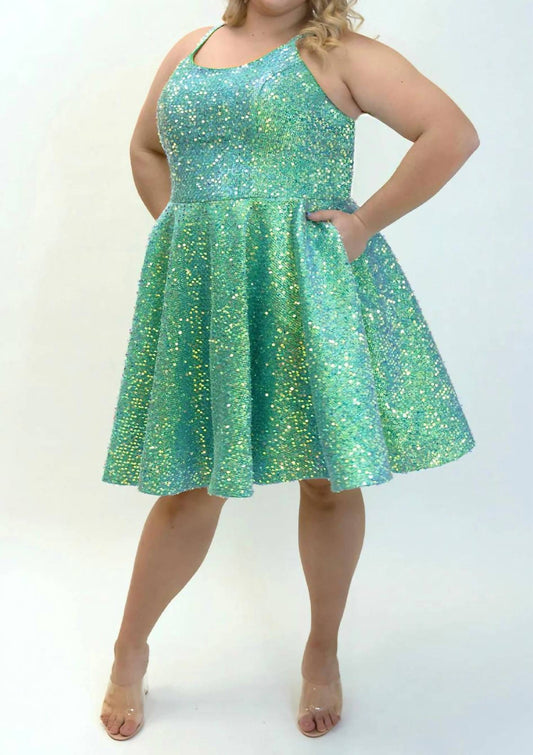 Sydney'S Closet - Quilted Sequin Prom Dress