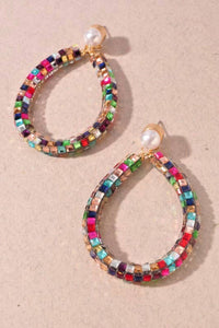 Merveille - Women's Stone Teardrop Dangle Earrings