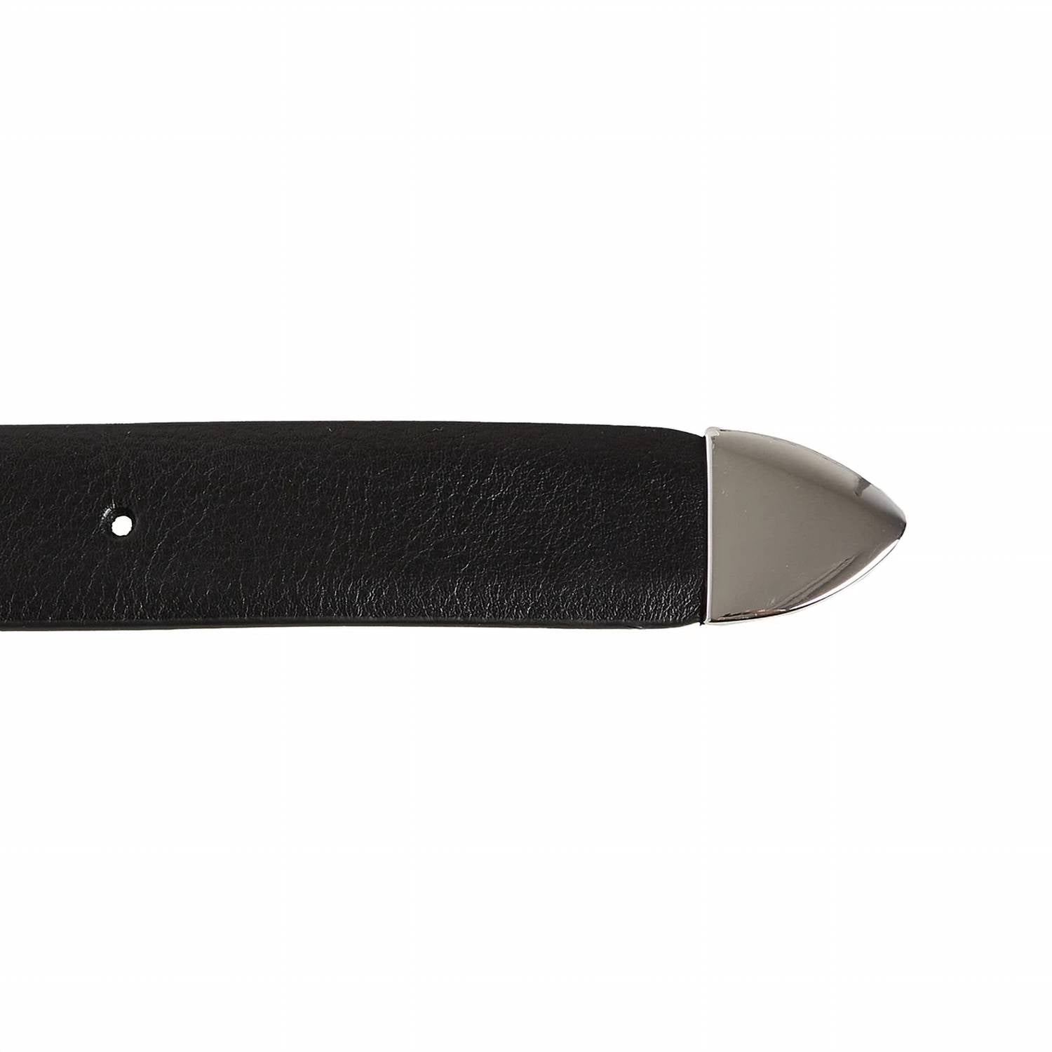 Anderson's Leather Belt With Silver Buckle in black - women's accessory - alternate view