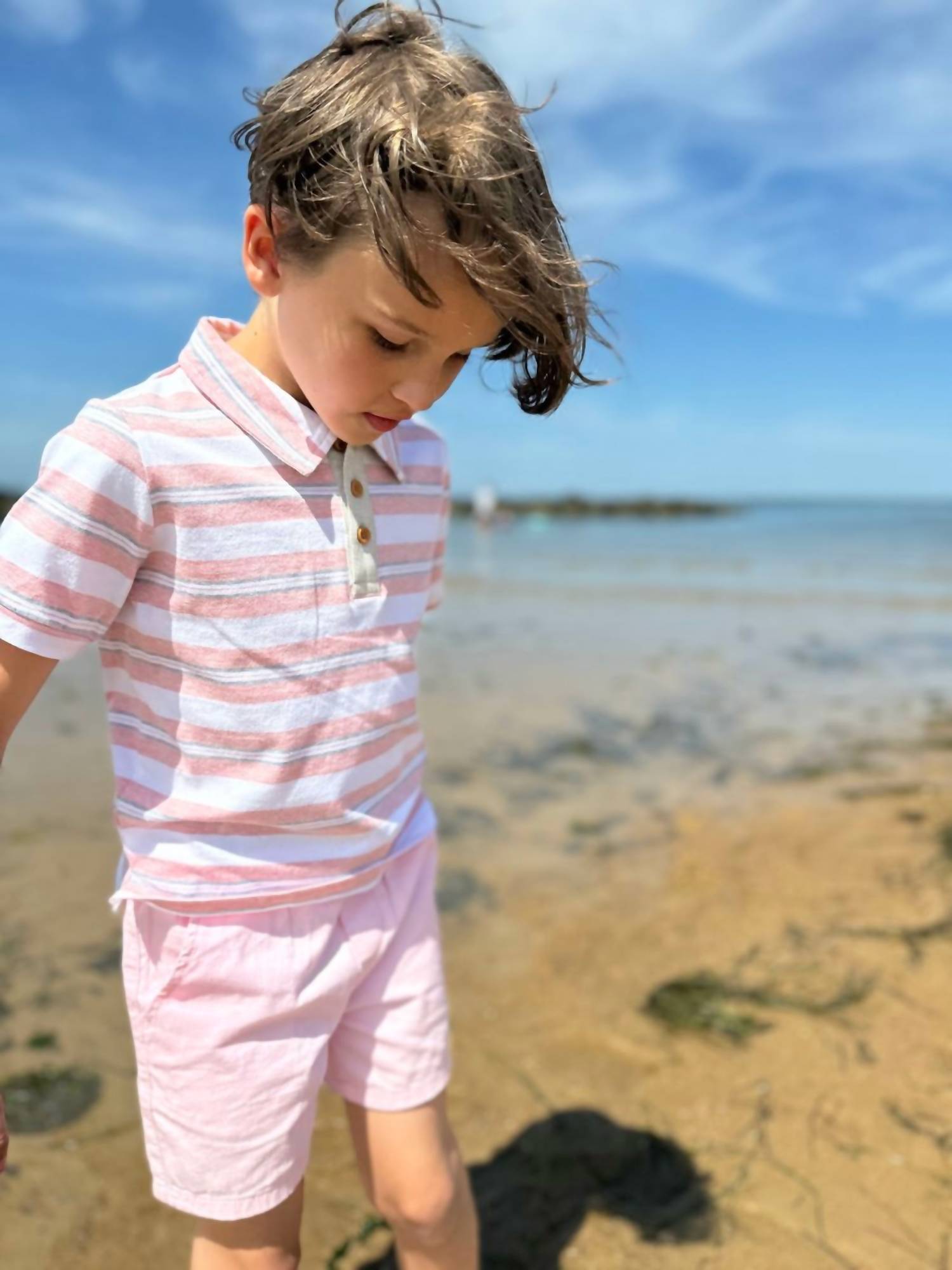 Me & Henry - Kid's Anchor Striped Polo