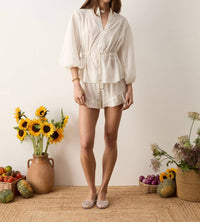 Boteh - Serenia Smock Blouse With Waist Tie