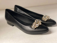 Ovil - Women's Annie Rhinestone Flower Flats