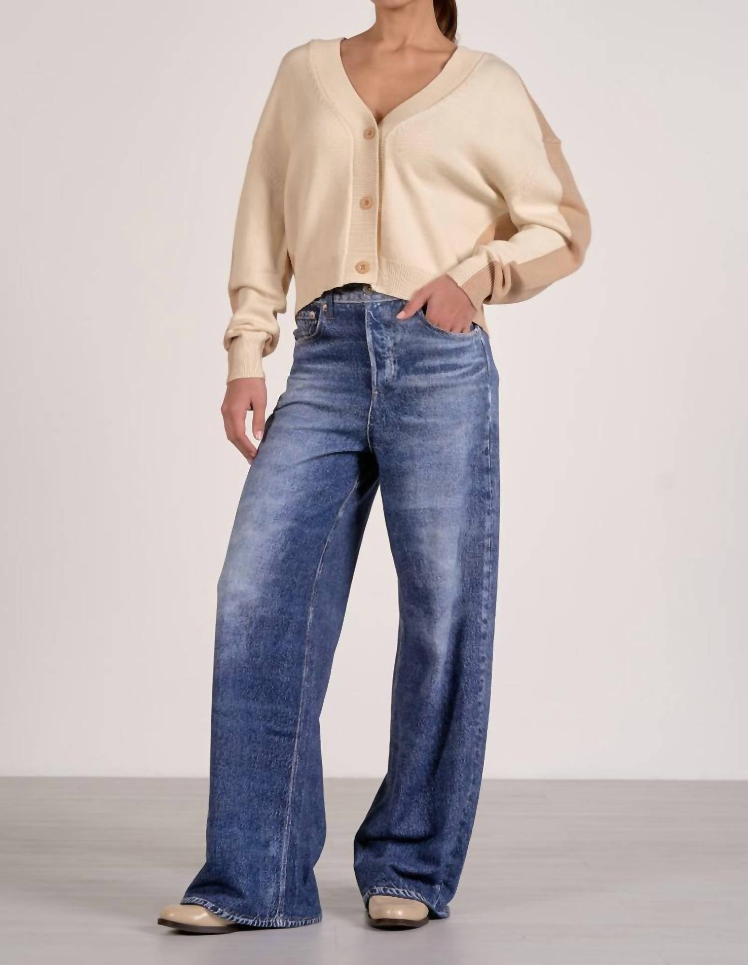 Elan - Florence Color Block Cardigan