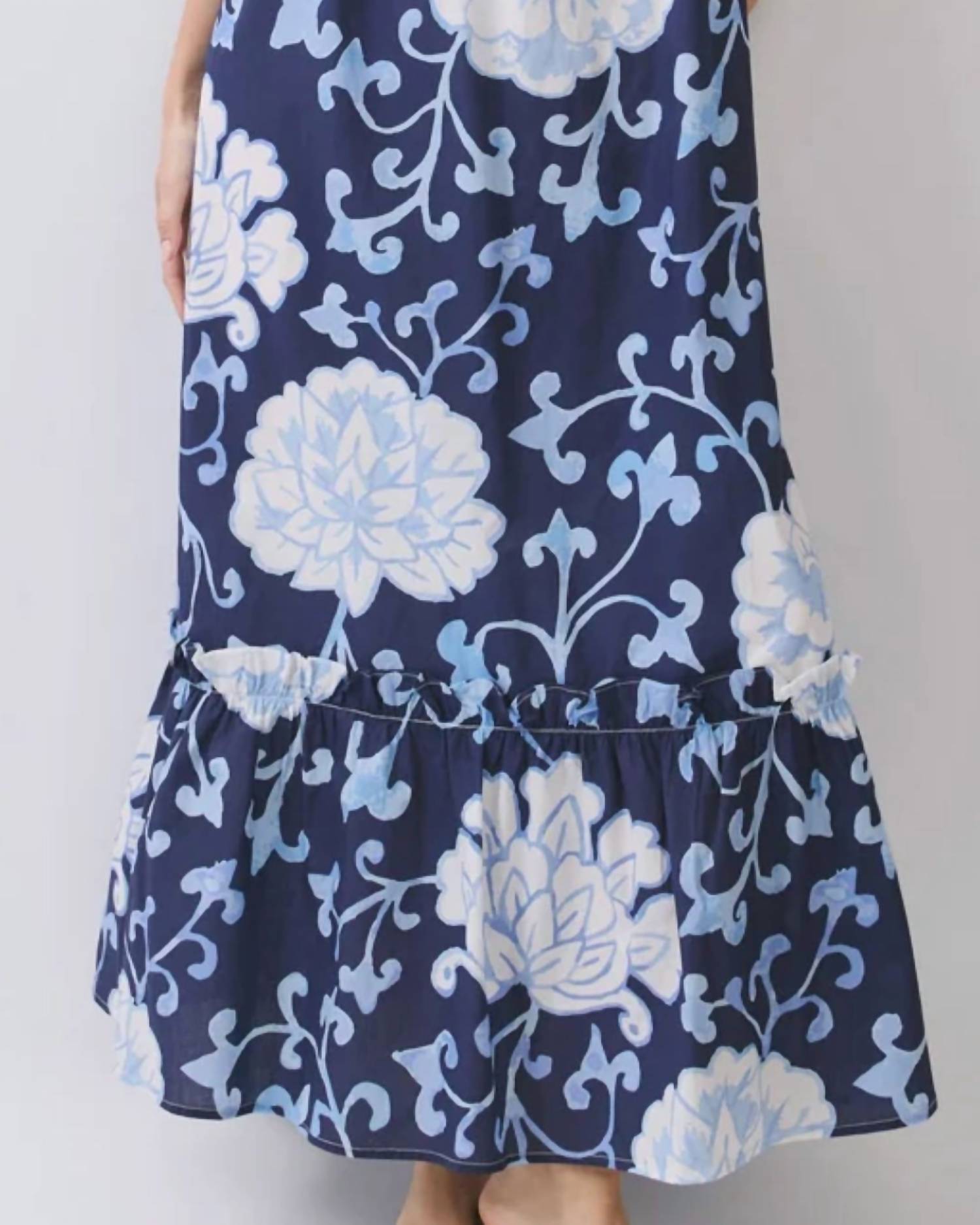 Tcec - Floral Ruffle Strap Maxi Dress