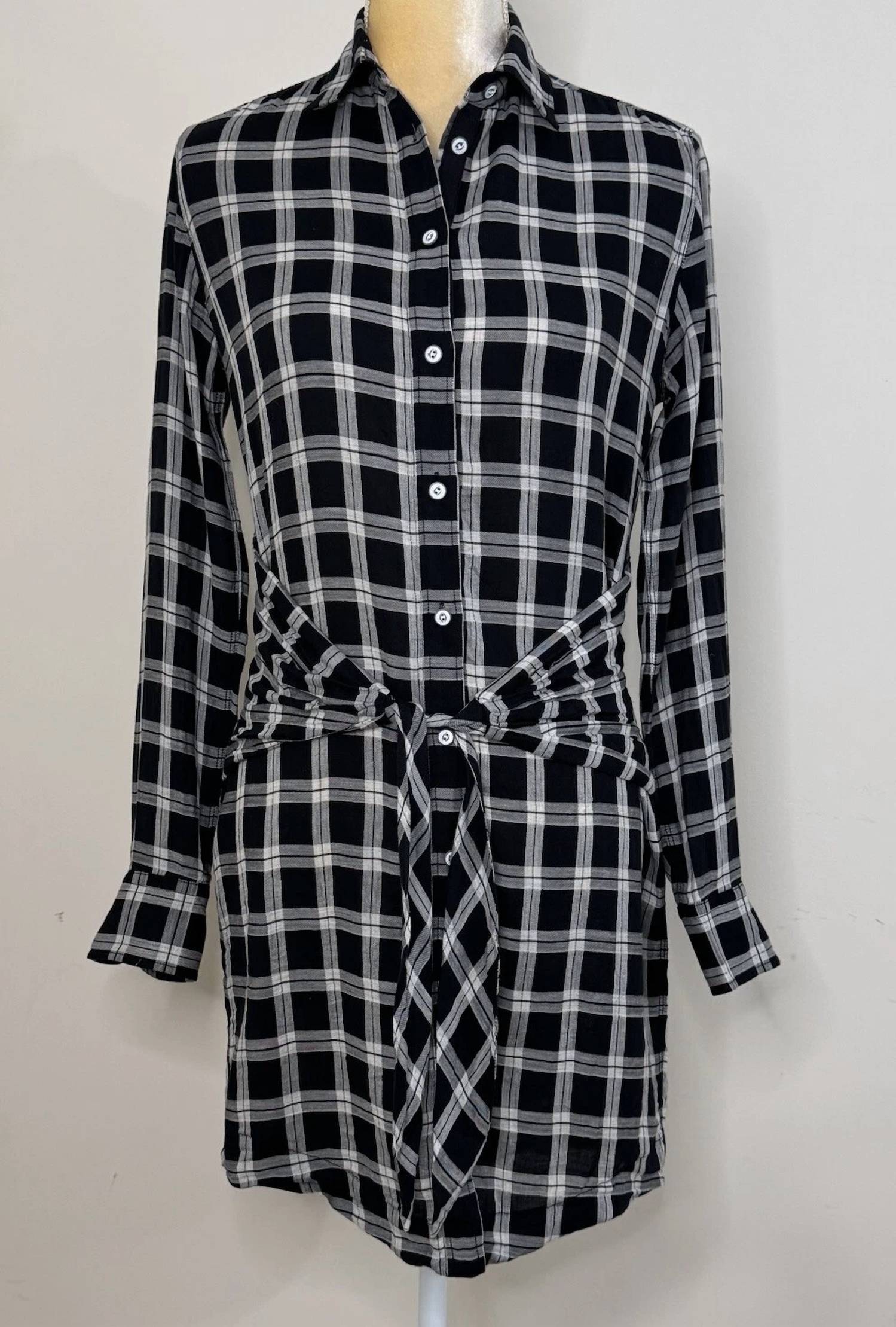 Rag & Bone - Tie Plaid Mini Dress