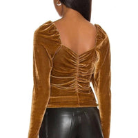 Bb Dakota - Ruched Front Velvet Top